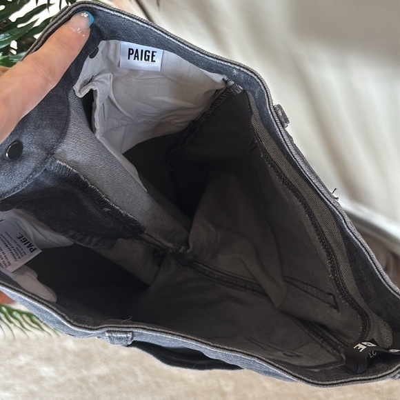 NWOT PAIGE Verdugo Ankle Skinny Jeans Cropped Mid-Rise Gray Stretch Raw Hem - Picture 13 of 16